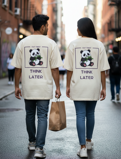 East First Think Later Unisex Oversized T-Shirt