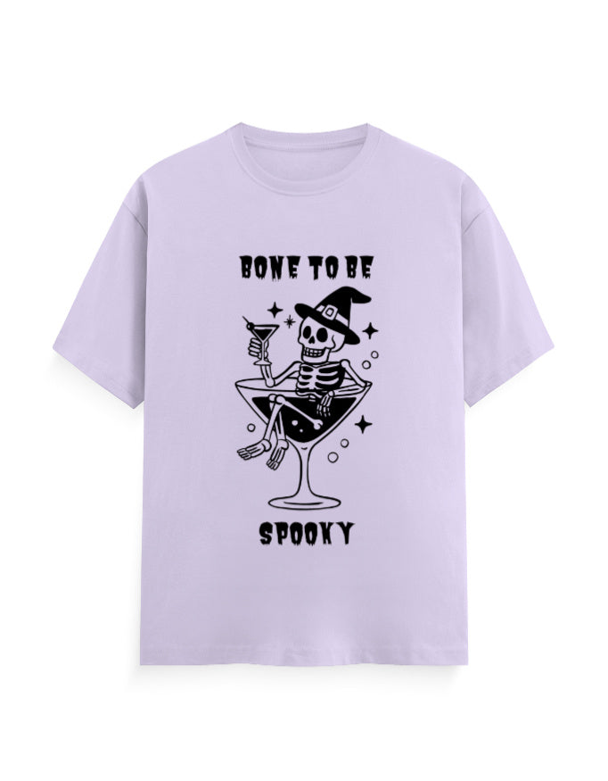 Bone to be spooky humour graphic lavender classic t-shirt