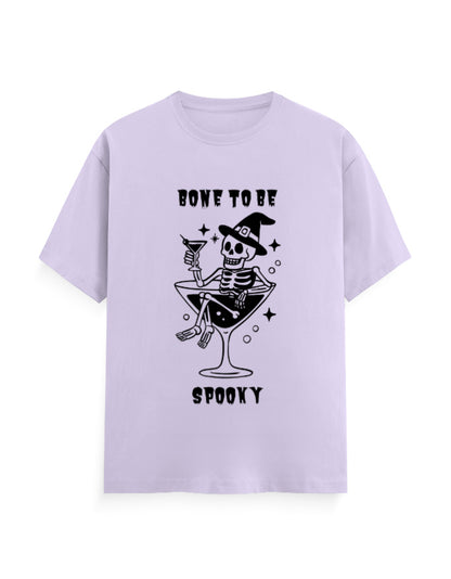 Bone to be spooky humour graphic lavender classic t-shirt