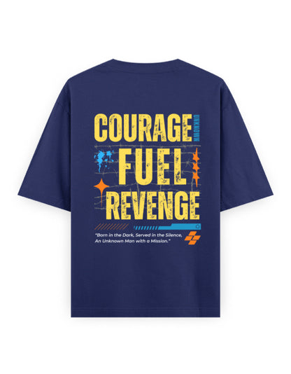 courage.fuel.revenge - unknown man dhurandhar edition blue oversized t-shirt
