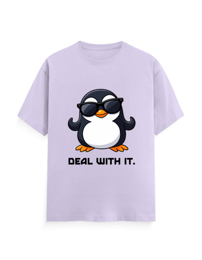 Deal with it attitude graphic lavender classic t-shirt
