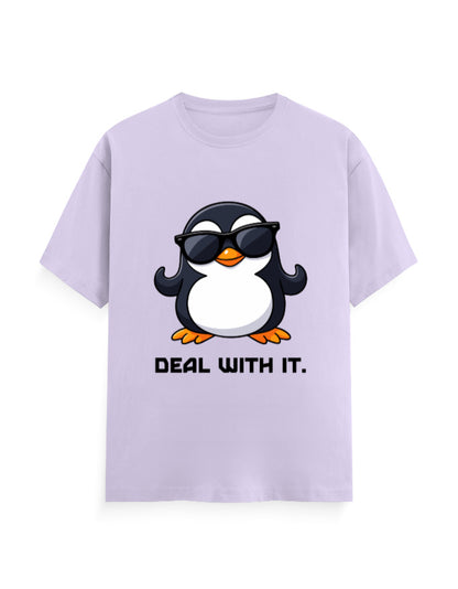 Deal with it attitude graphic lavender classic t-shirt