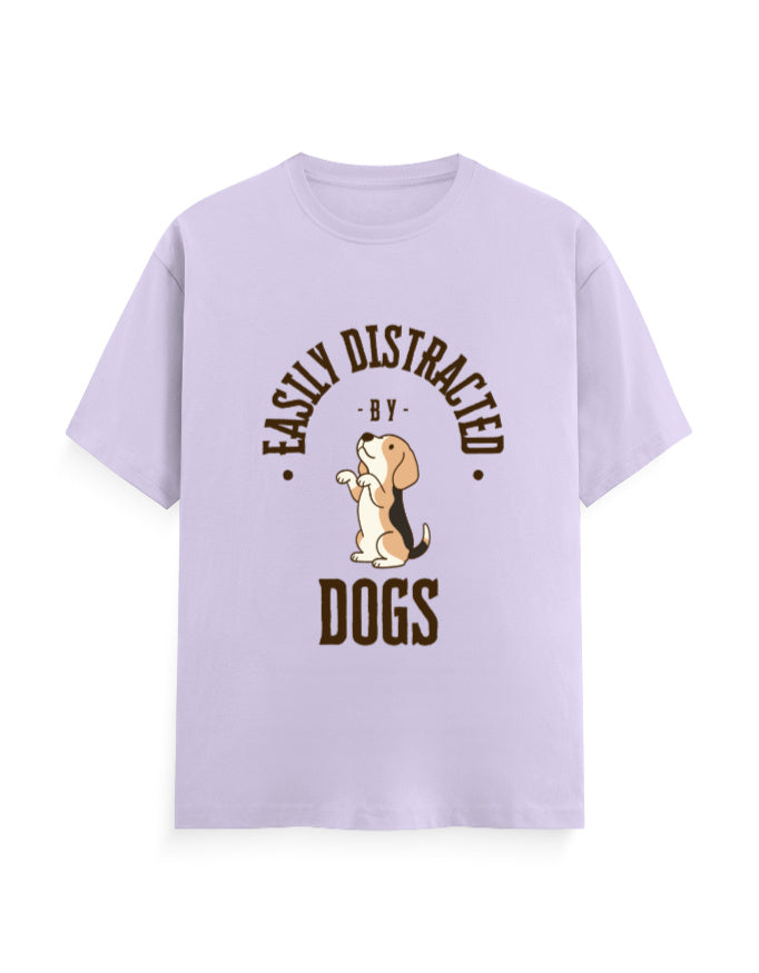 Easily distracted by dogs classic lavender t-shirt