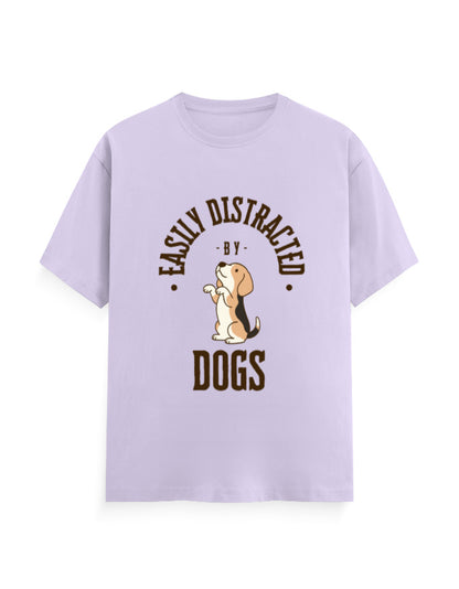 Easily distracted by dogs classic lavender t-shirt