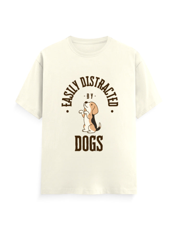 Easily distracted by dogs classic off-white t-shirt