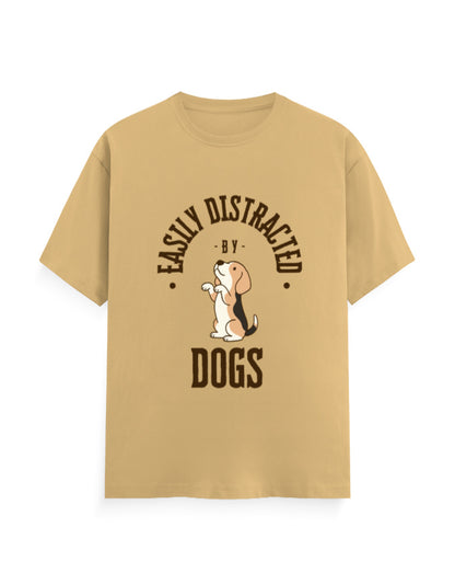 Easily distracted by dogs classic peach t-shirt