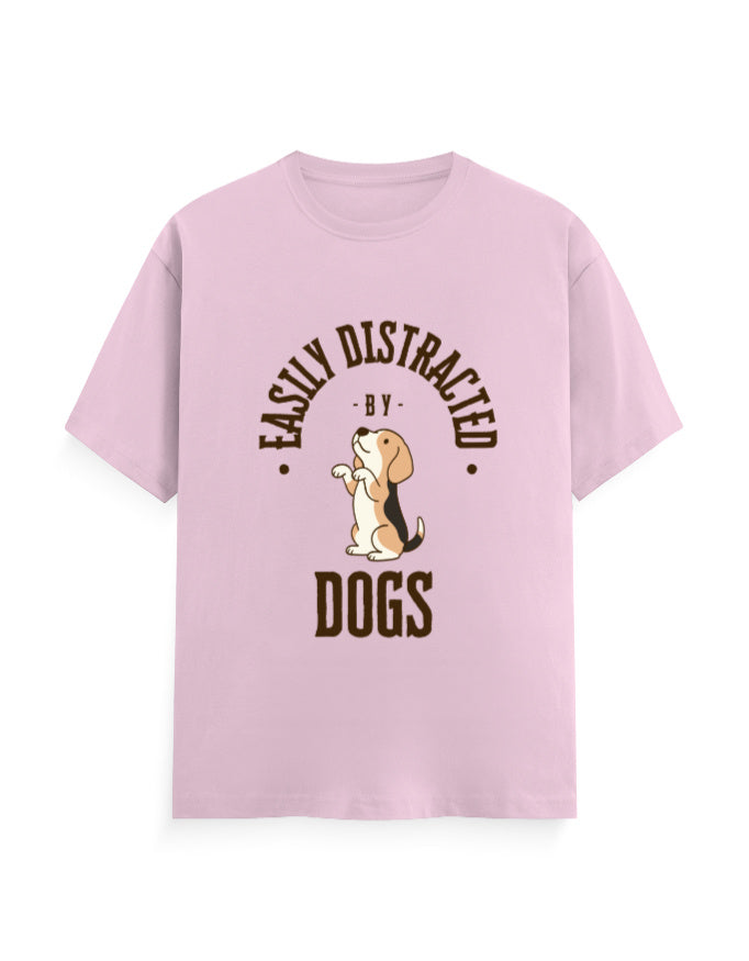 Easily distracted by dogs pink classic t-shirt