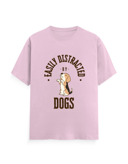 Easily distracted by dogs pink classic t-shirt
