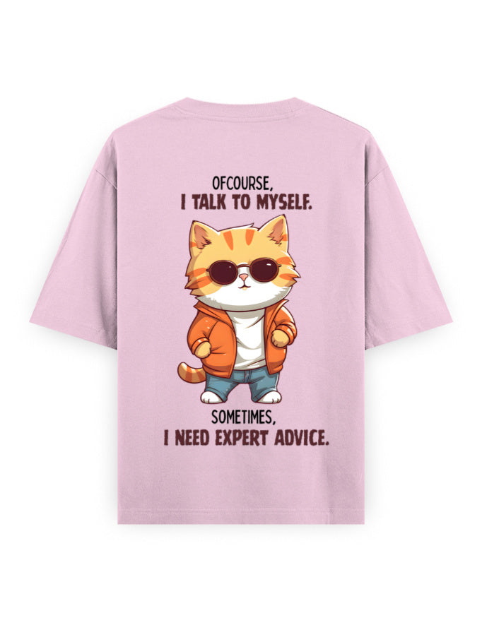 Expert Advice graphic pink oversized t-shirt