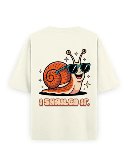 I snailed it graphic humour off-white oversized t-shirt