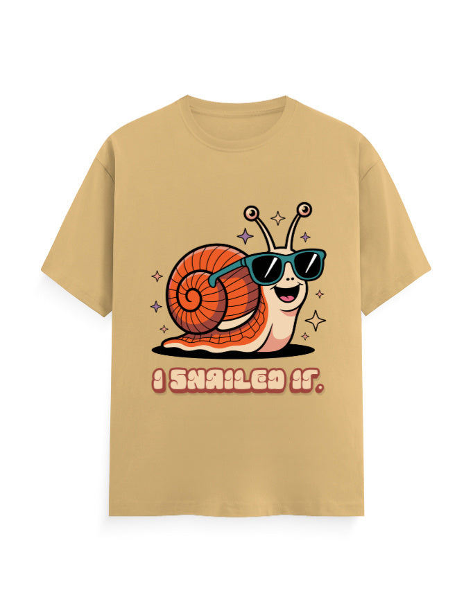 I snailed it humour graphic beige classic t-shirt
