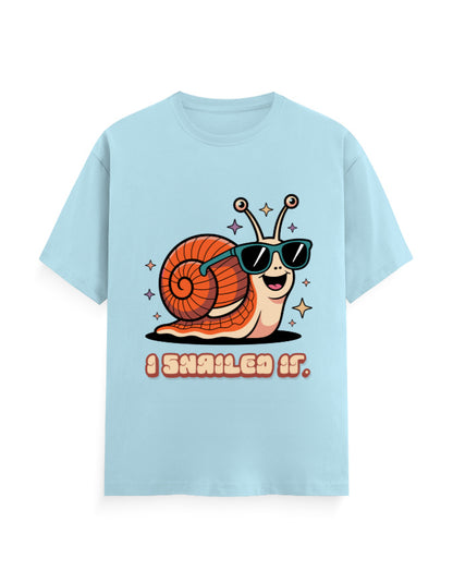 I snailed it humour graphic light blue classic t-shirt