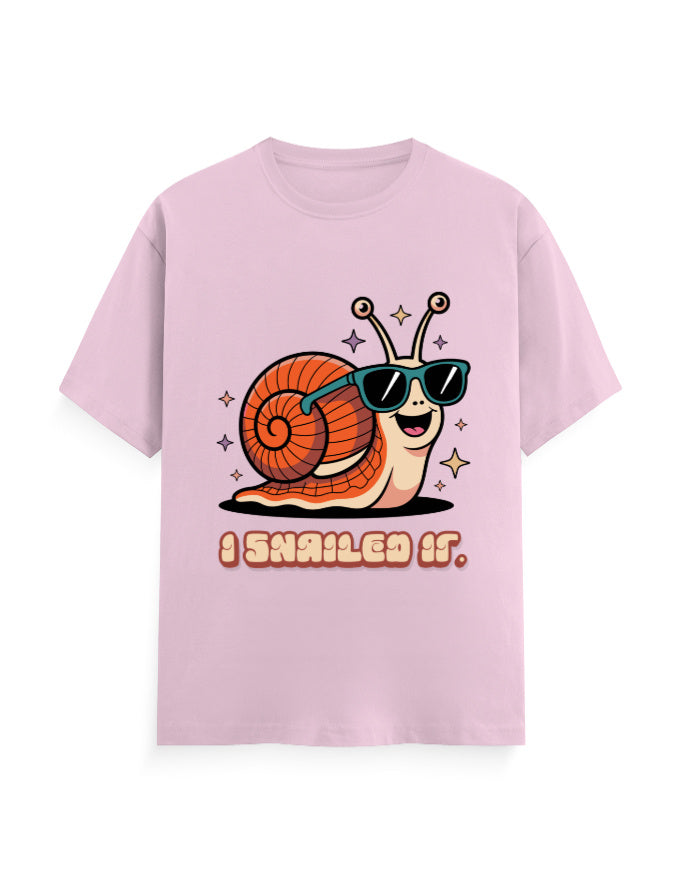 I snailed it humour graphic pink classic t-shirt