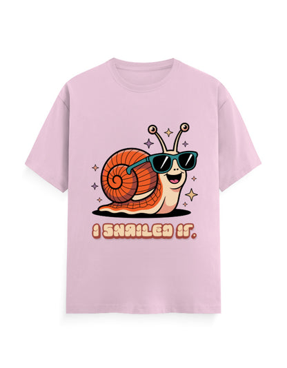 I snailed it humour graphic pink classic t-shirt