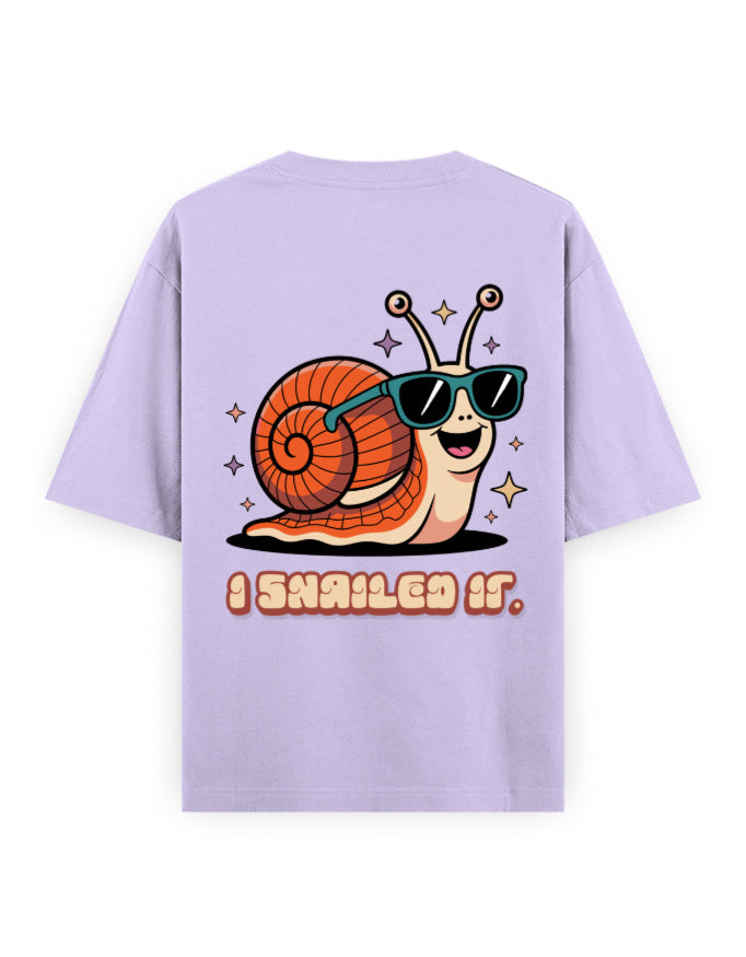 I snailed it graphic humour lavender oversized t-shirt