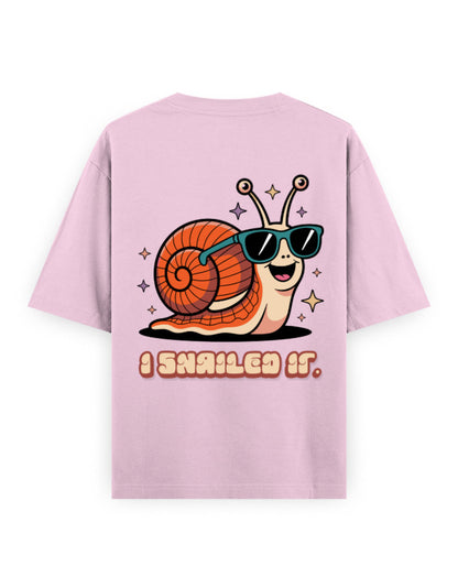 I snailed it graphic humour off-white oversized t-shirt
