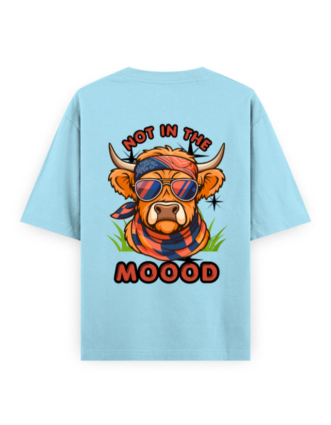 not in the moood humour graphic light blue oversized t-shirt