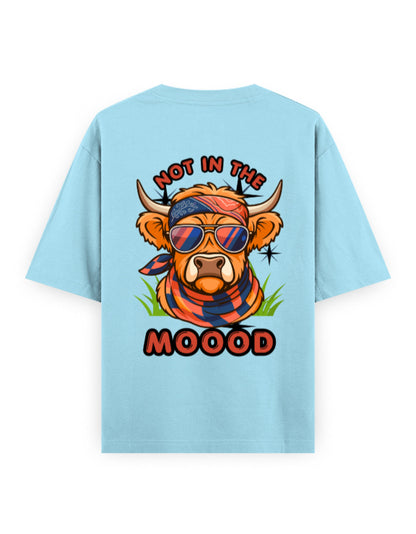 not in the moood humour graphic light blue oversized t-shirt