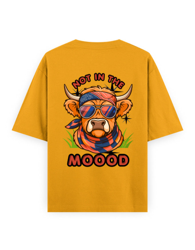 not in the moood humour graphic yellow oversized t-shirt