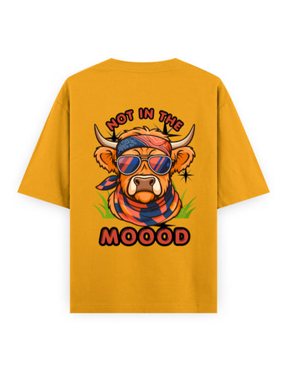 not in the moood humour graphic yellow oversized t-shirt
