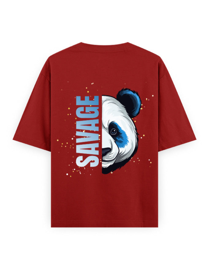 savage-panda-graphic-red-oversized-tee