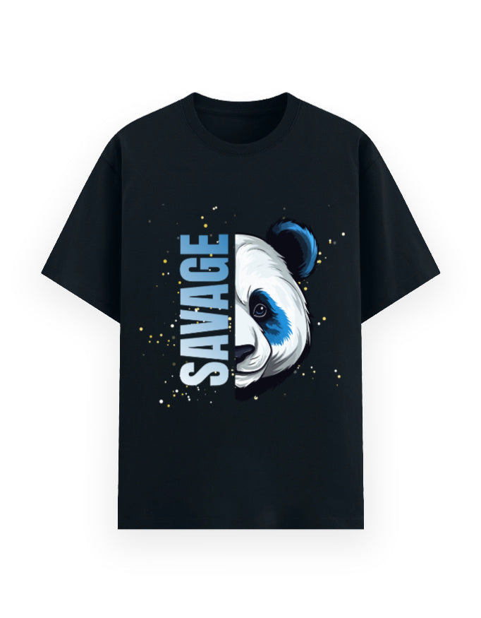 savage panda navy classic t-shirt