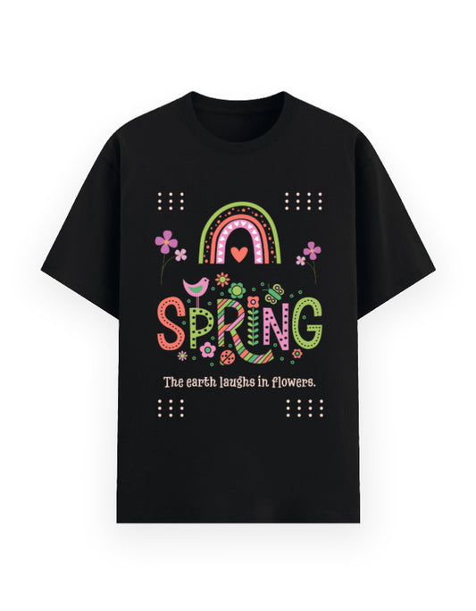 spring earth flowers floral black classic t-shirt