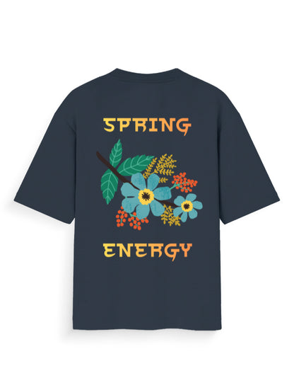 spring energy floral navy oversized t-shirt