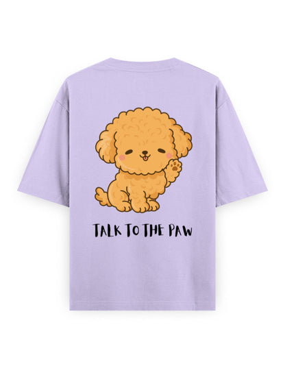 talk to the paw pet lover lavender oversized t-shirt