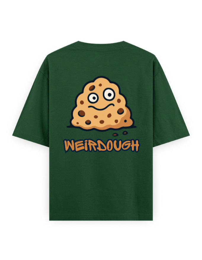 weirdough humour graphic green oversized t-shirt