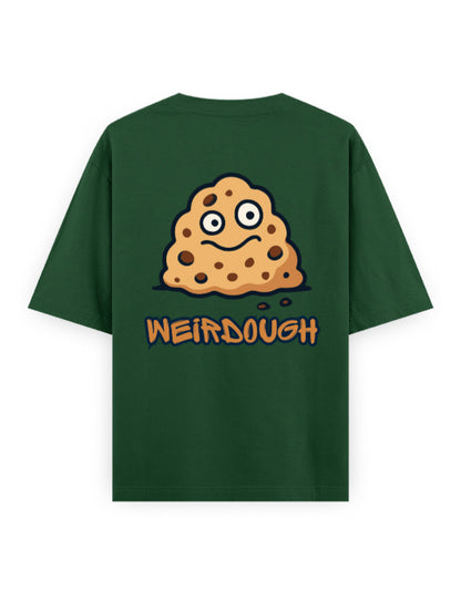 weirdough humour graphic green oversized t-shirt