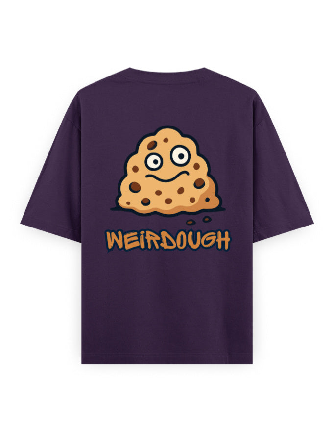 weirdough humour graphic purple oversized t-shirt