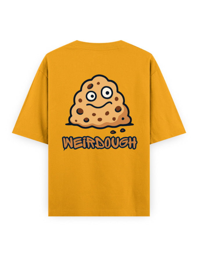 weirdough humour graphic yellow oversized t-shirt