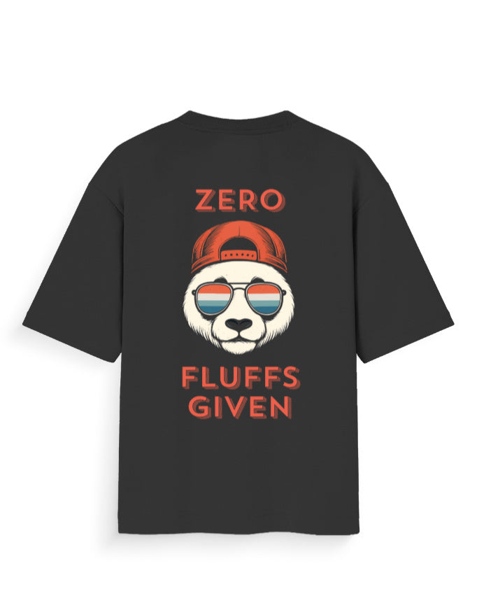 Zero fluffs given attitude graphic black oversized t-shirt