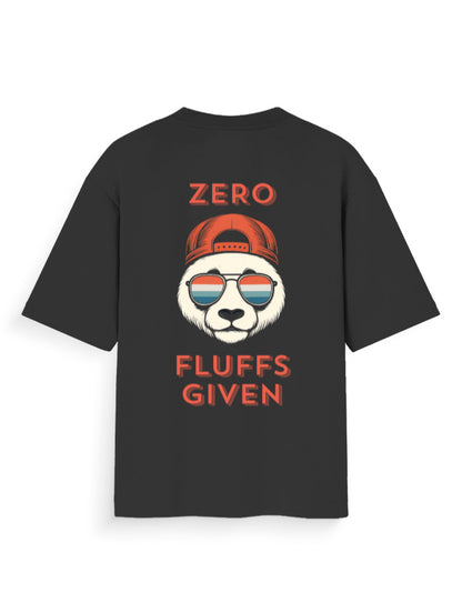 Zero fluffs given attitude graphic black oversized t-shirt