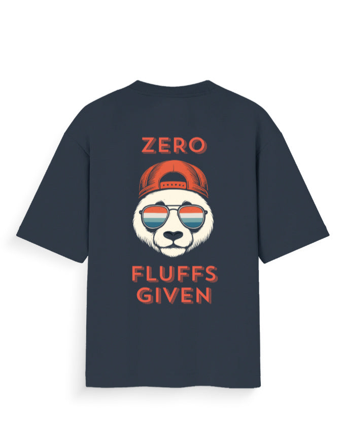 Zero fluffs given attitude graphic navy oversized t-shirt