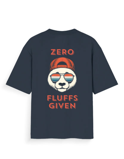 Zero fluffs given attitude graphic navy oversized t-shirt
